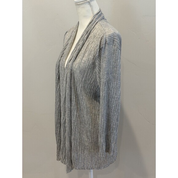 Eileen Fisher Lightweight Pleated Open Front Cardigan Women’s Size XL Gray - Picture 3 of 11